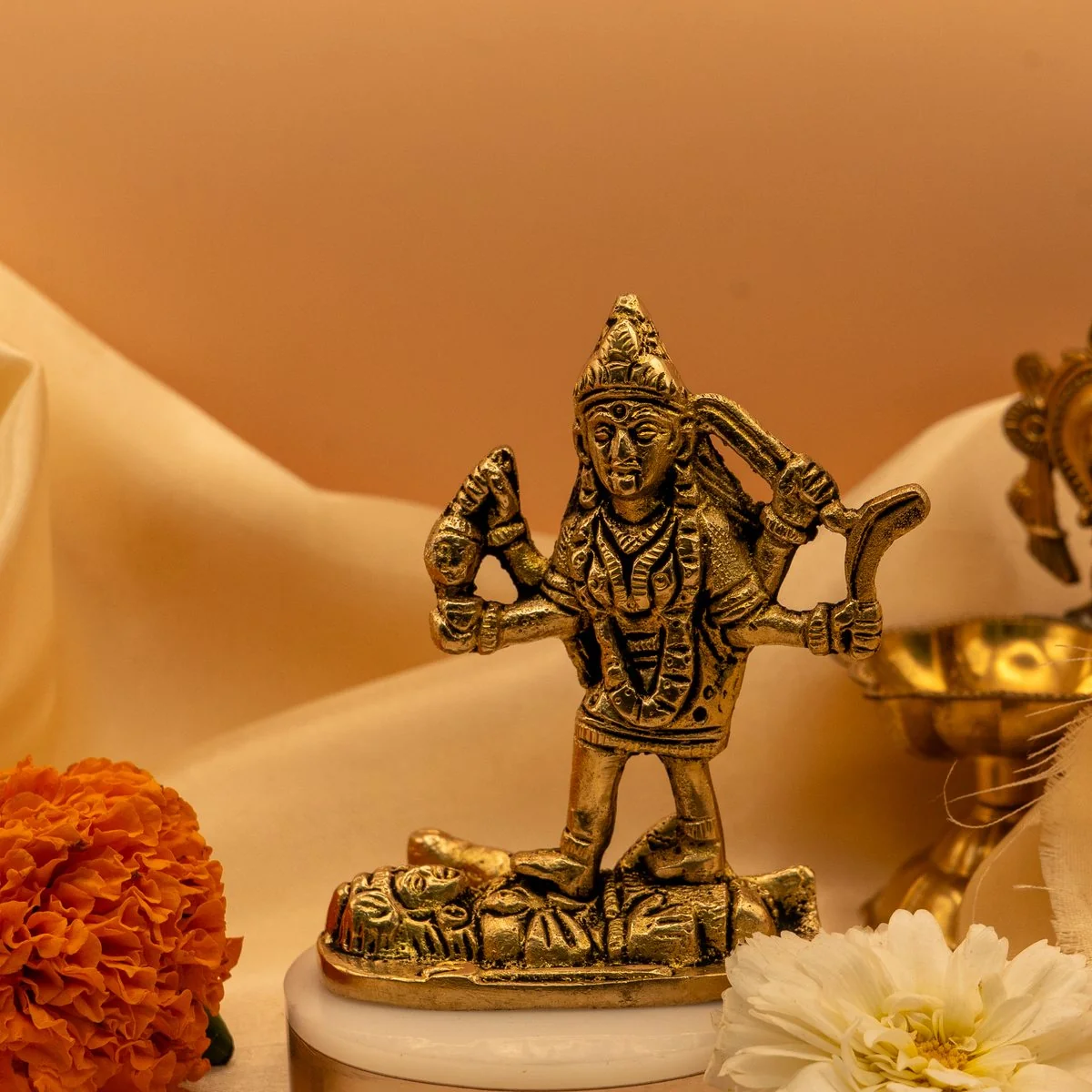 Maa Kali Devi on Shiva Idol (8 cm) view 2