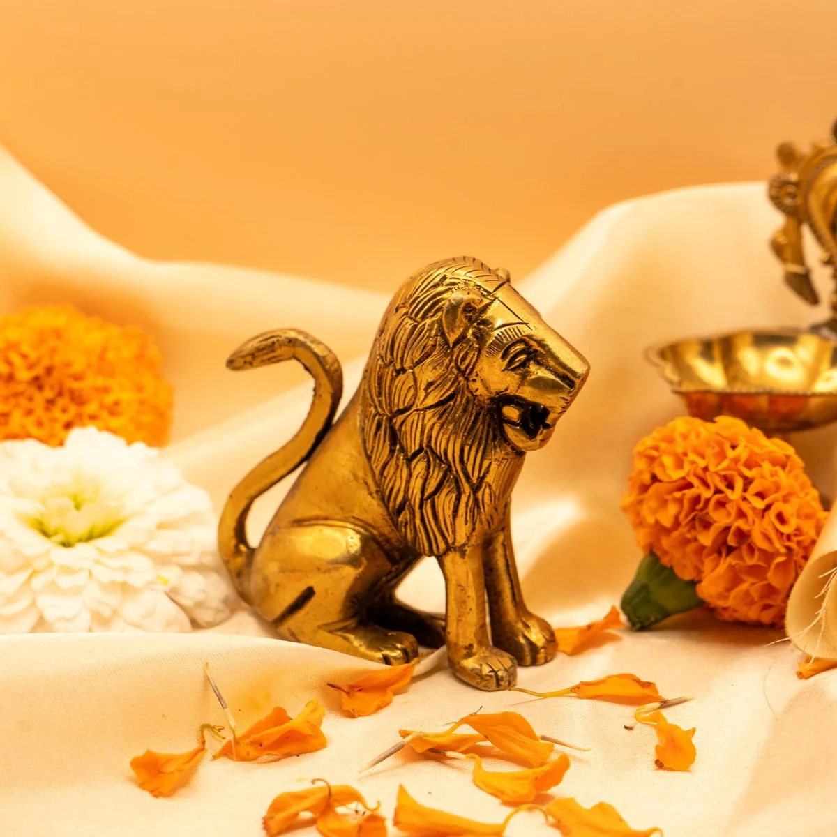 Vastu Brass Lion Statue view 3