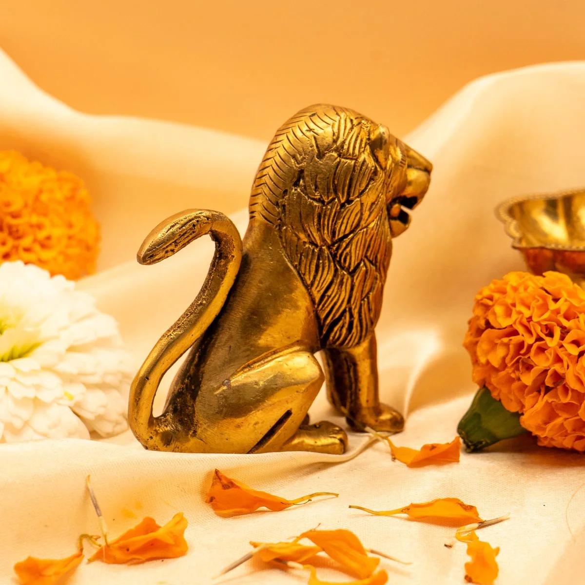 Vastu Brass Lion Statue view 5