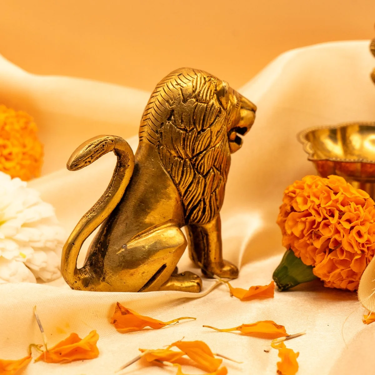Vastu Brass Lion Statue view 6