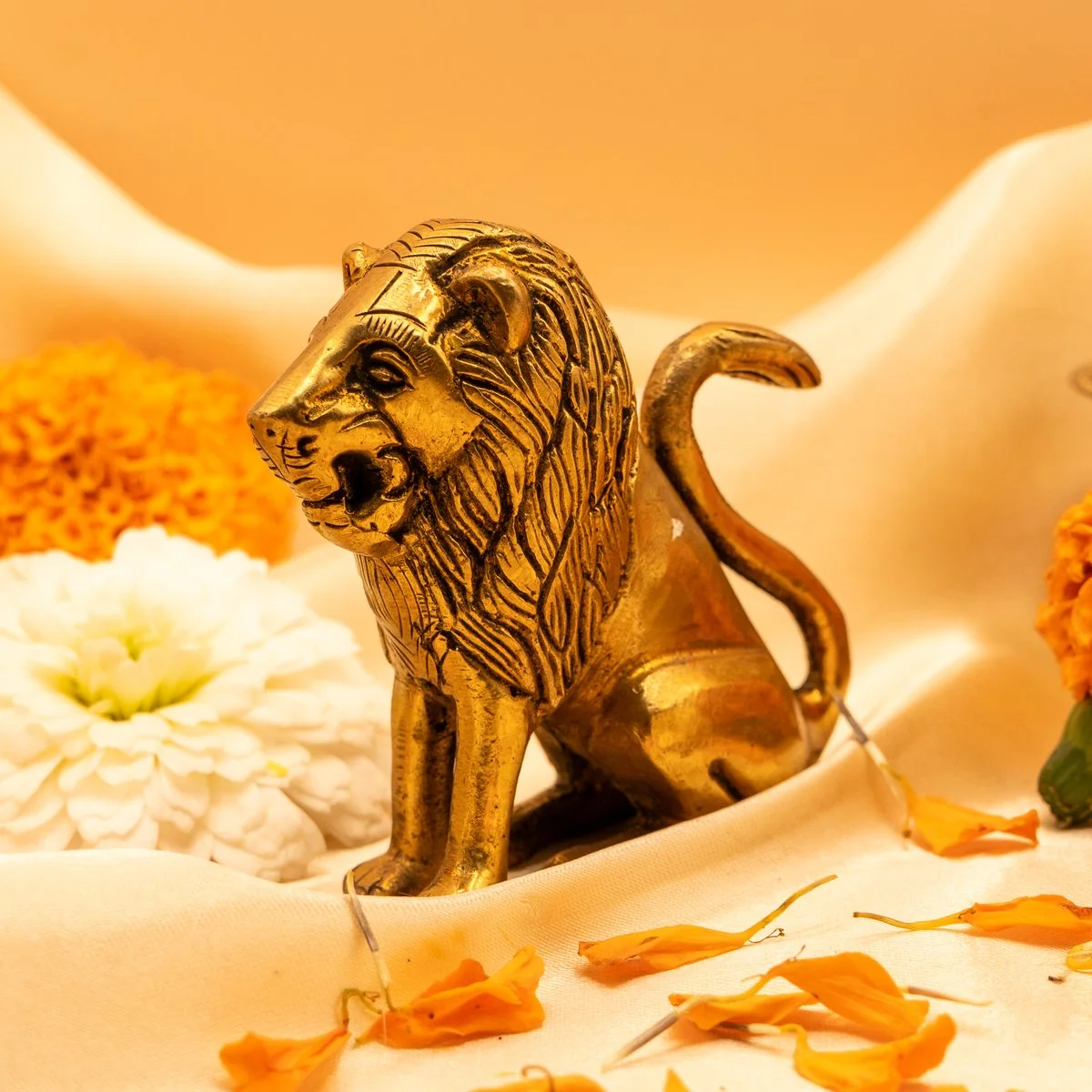 Vastu Brass Lion Statue view 7