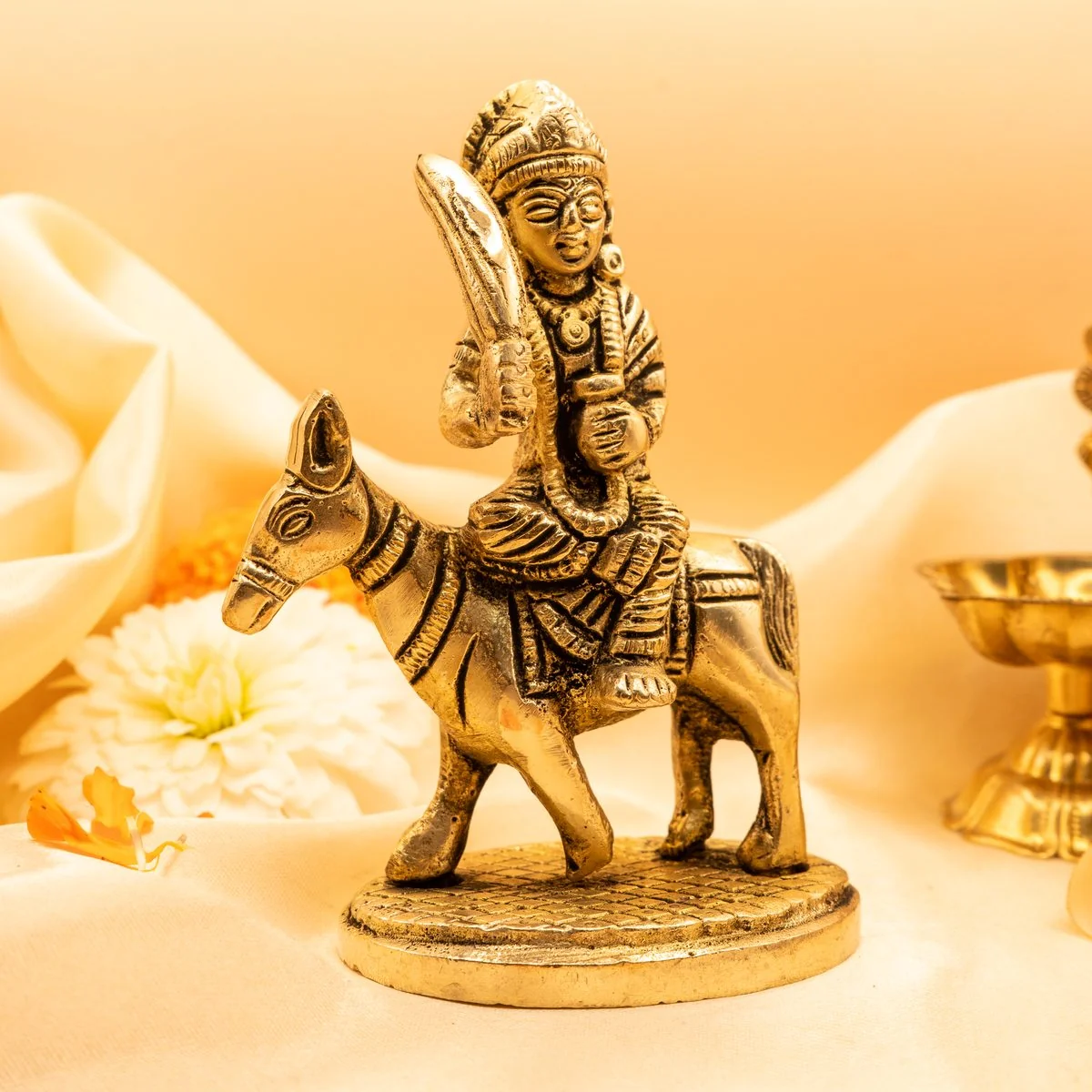 Idol Sheetla (Sitala Or Seetla) MATA: Incarnation of Parvati Brass Idol