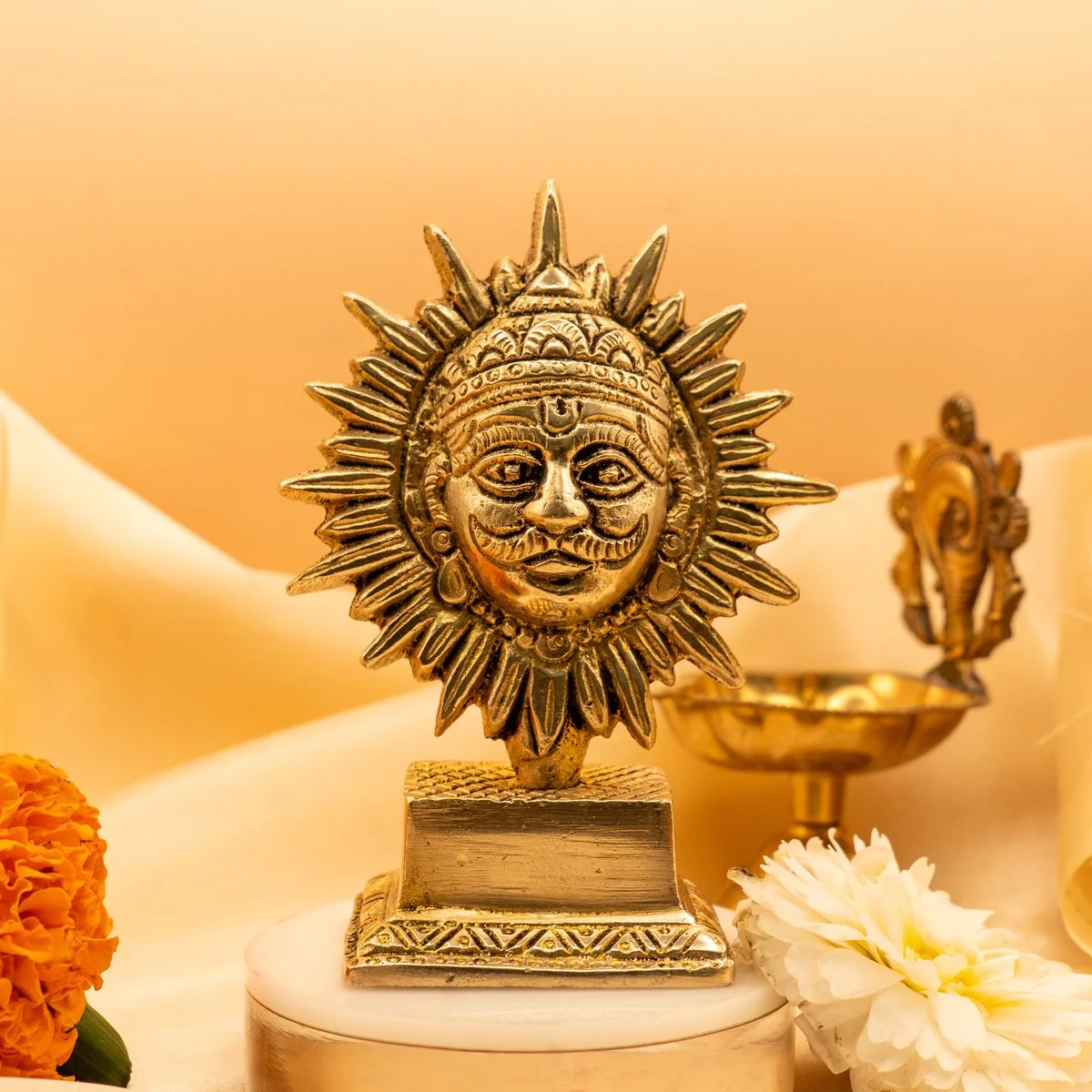 Religious Surya, Suraj Dev Idol (10 cm) view 3