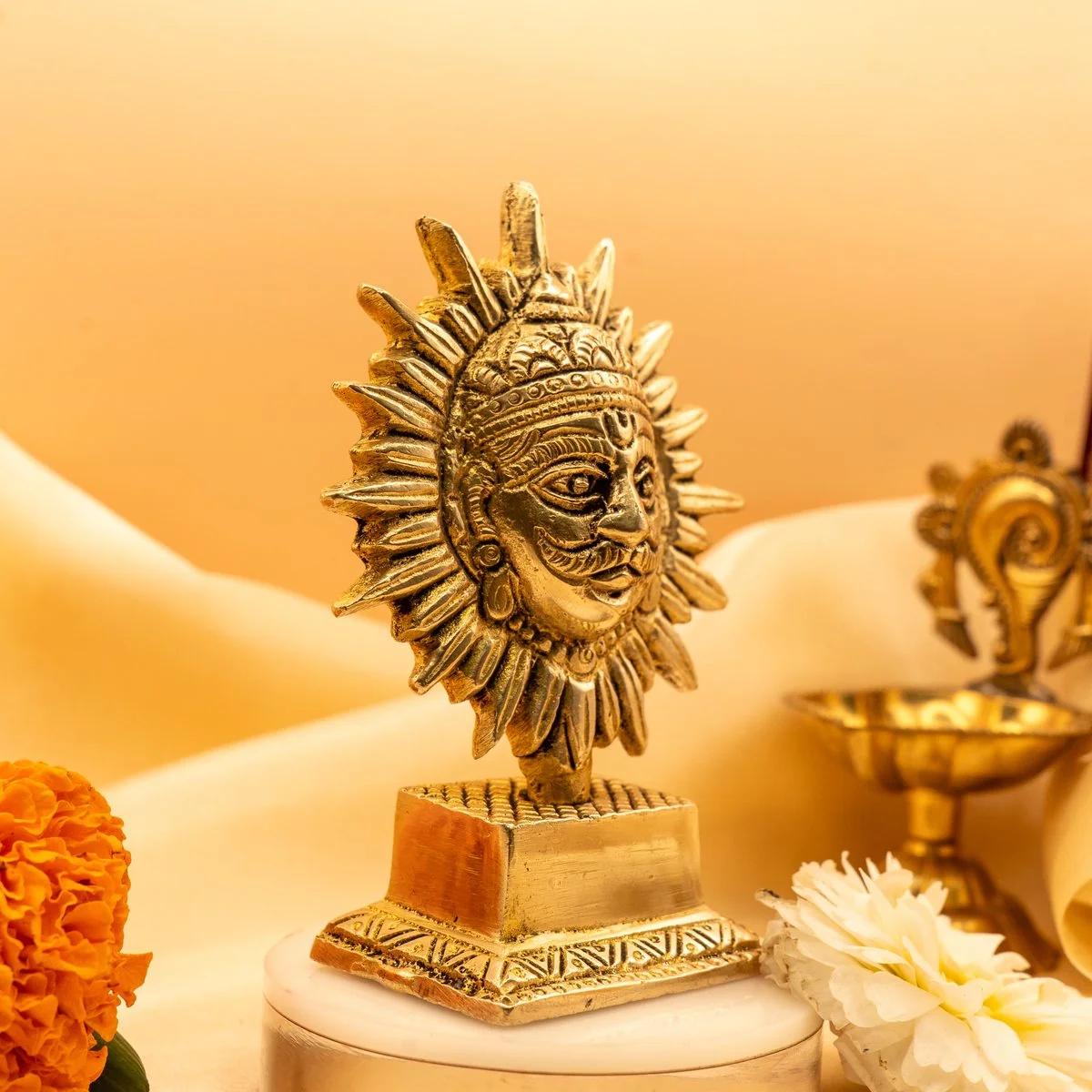Religious Surya, Suraj Dev Idol (10 cm) view 4