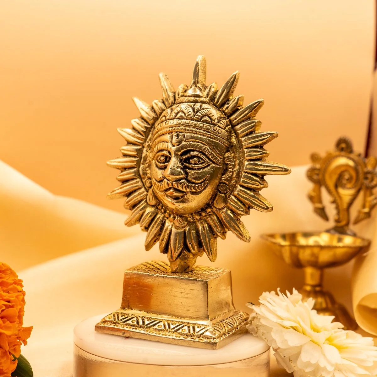 Religious Surya, Suraj Dev Idol (10 cm) view 5